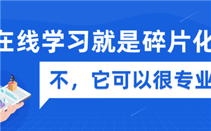 在线学习就是碎片化？不，它可以很专业！